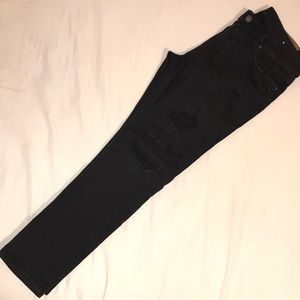 Black Distressed+Patched American Eagle Jeans